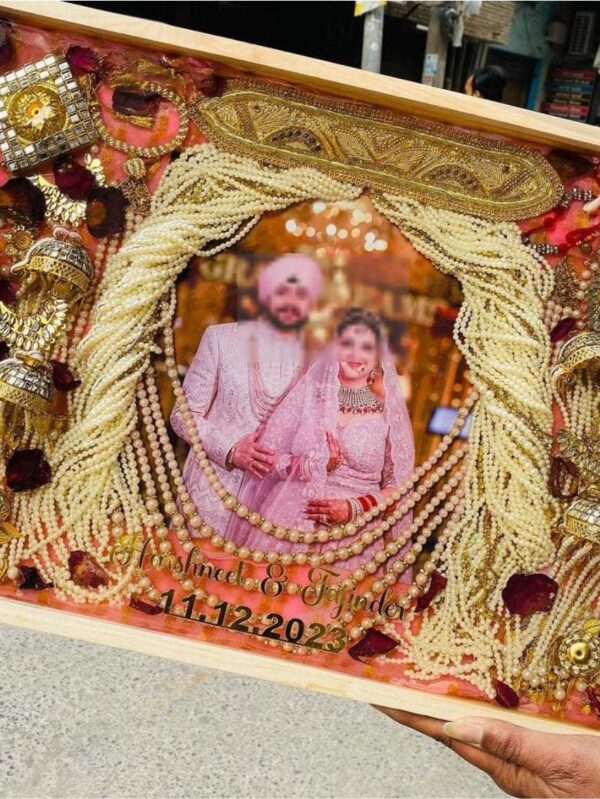 Customizable 12x18 inch resin photo frame with vibrant colors, perfect as a personalized gift for loved ones.