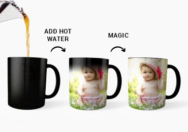 Magic Mug with heat-sensitive design that reveals a hidden image when filled with hot liquid"