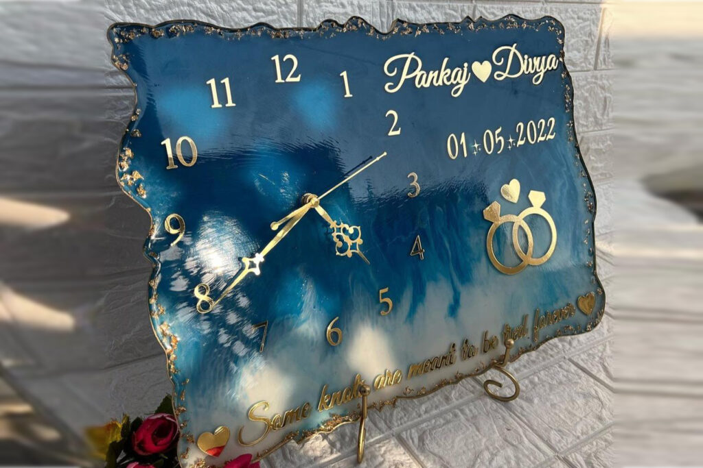 Customized Resin Art WALL CLOCK SEA WATER